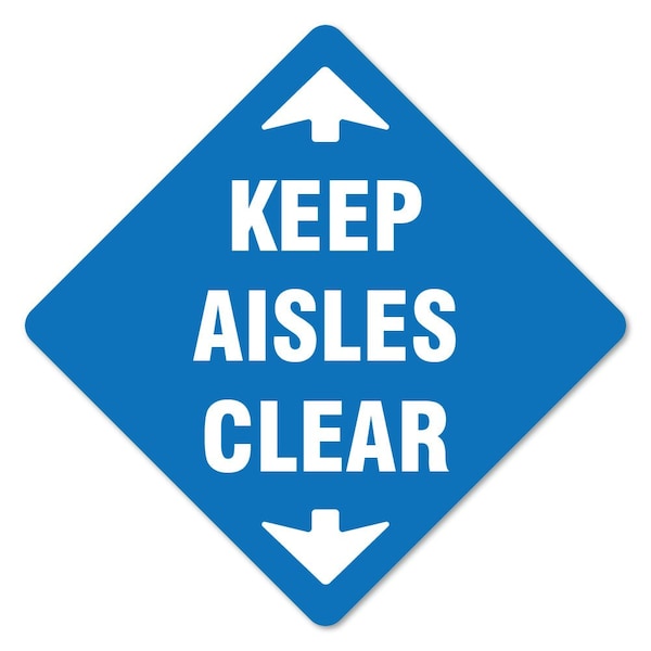Signmission Keep Aisle Clear Non-Slip Floor Graphic, 16in Vinyl Decal, 6PK, 16 in L, 16 in H, FD-X-16-6PK-99985 FD-X-16-6PK-99985 - main